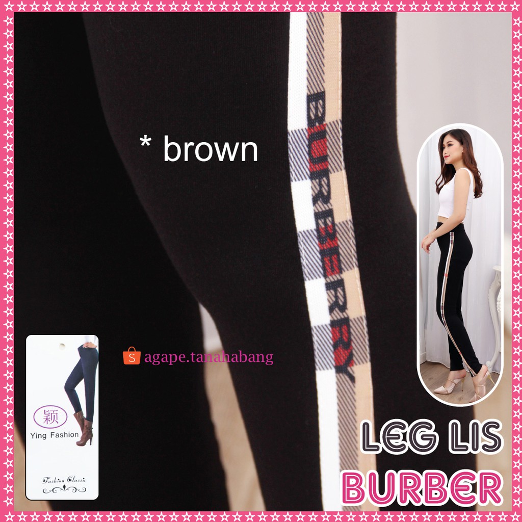 LEGGING List Burber * BROWN * / Legging lis burber panjang / Legging list panjang wanita