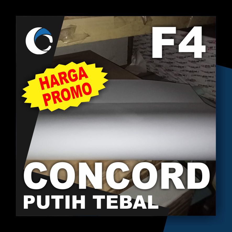 

KERTAS CONCORDE PUTIH TEBAL 220 GSM Uk [ F4 / POLIO ] 21.5 cm X 33 cm ( 50 LEMBAR )