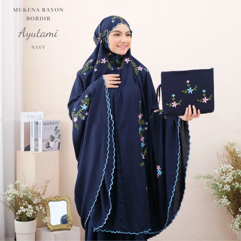 MUKENA DEWASA RAYON BORDIR MANUAL TIMBUL AYUTAMI
