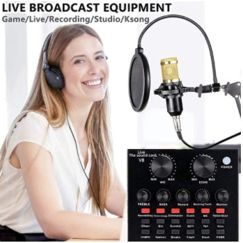Microphone Studio Kit Profesional Condenser Broadcasting Recording Mic
