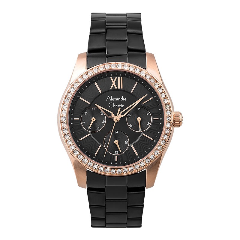 Jam Tangan Wanita Alexandre Christie AC 2827 BF BBRBA Black Dial Black