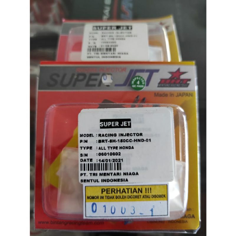 INJEKTOR ORIGINAL BRT 8 HOLE 150CC 8 HOLE 180CC 10 HOLE 200CC 12 Hole 250cc PNP SEMUA HONDA VARIO 125/150, PCX 150 160, ADV, SONIC CRF CBRK45 CBR2021 CB STREETFIRE