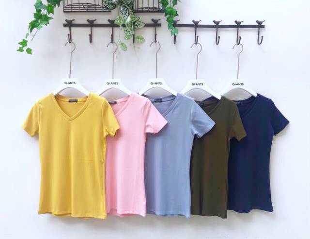 KAOS GIANTS SHOP MODEL V NECK POLOS IMPORT BANGKOK (BJGB87)