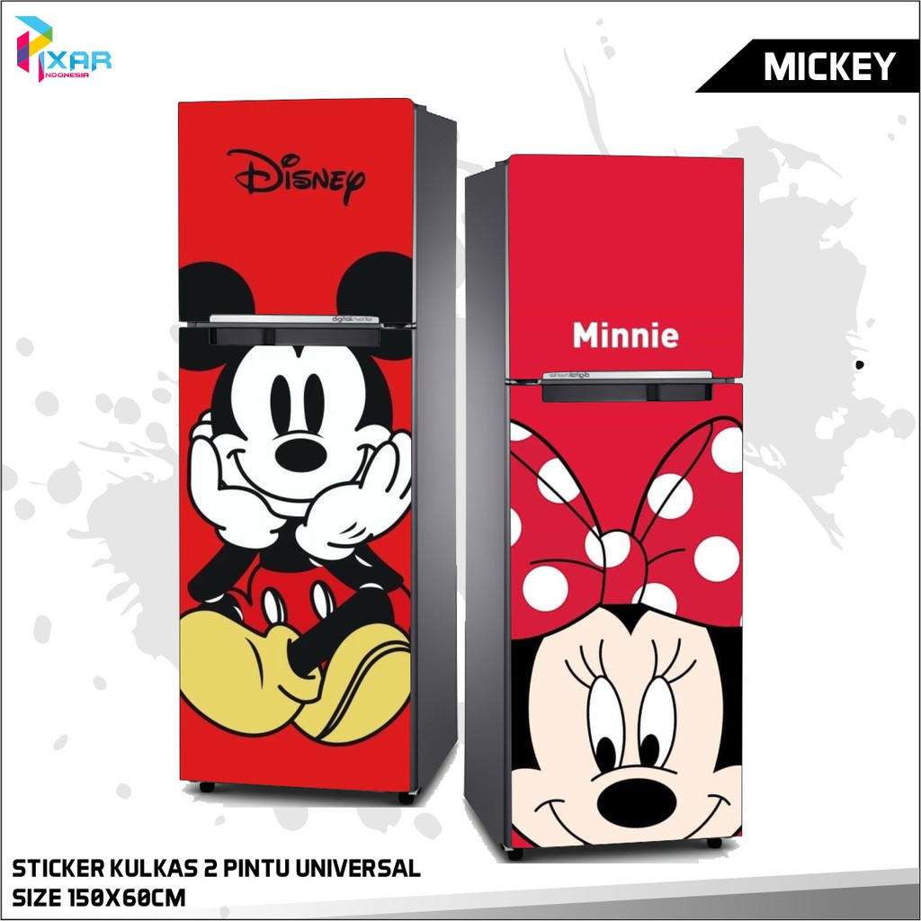 

STIKER STICKER KULKAS 2 PINTU STANDARD MOTIF MICKEY MOUSE SUDAH PAKAI ANTI GORES PREMIUM QUALITY