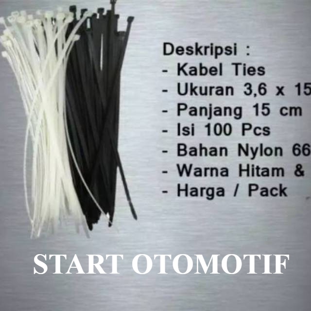 Kabel Ties Tali Ties Sigma Hitam Putih 150mm isi 100 pcs