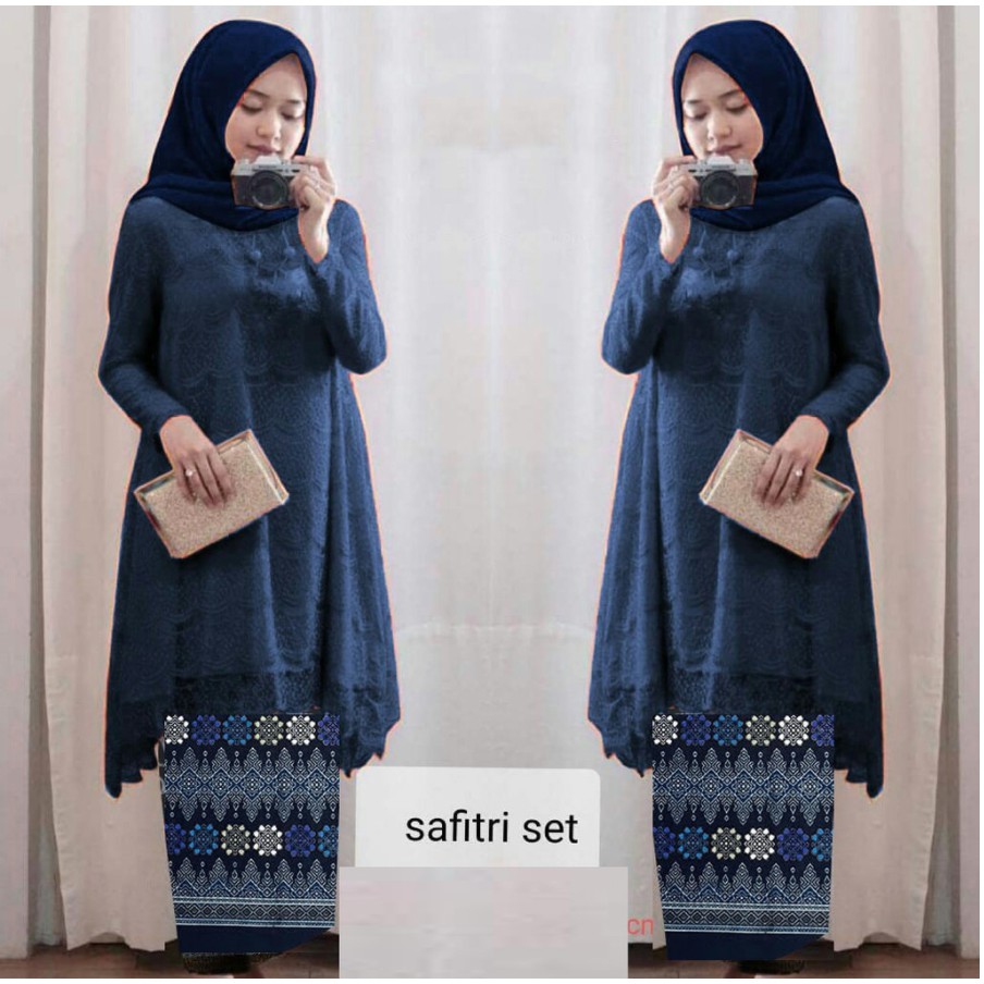 (S,M,L,XL,XXL) SET SAFITRI KEBAYA ADELIA PREMIUM + ROK BATIK + BRUKAT TEBAL+ REAL PICT !