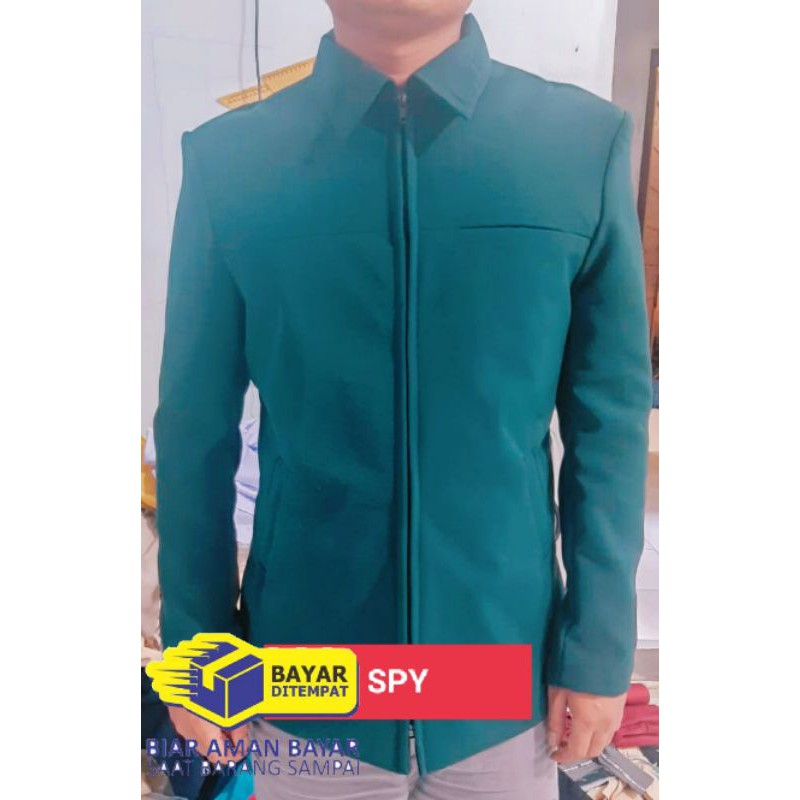 Jasket pria Hijau / Jasket Size Jumbo / Jasket Guru / Jasket santri