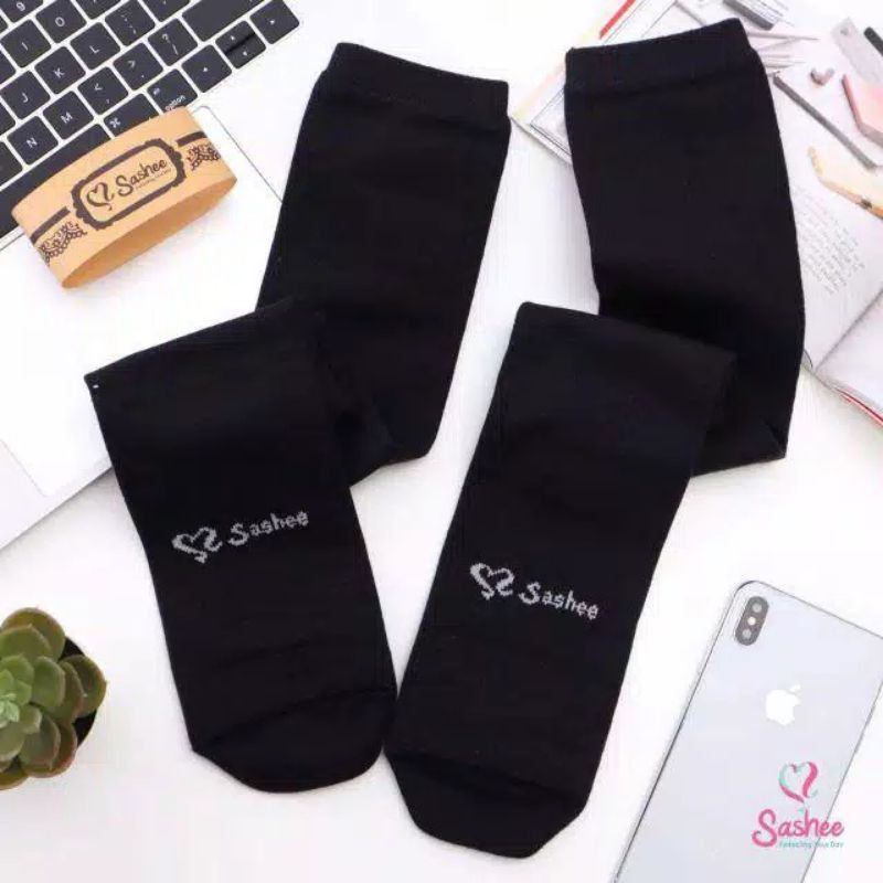 ORIGINAL Kaos Kaki Wudhu Panjang Selutut | Kaos Kaki Sashee Wudhu Panjang Muslimah Polos-Navy