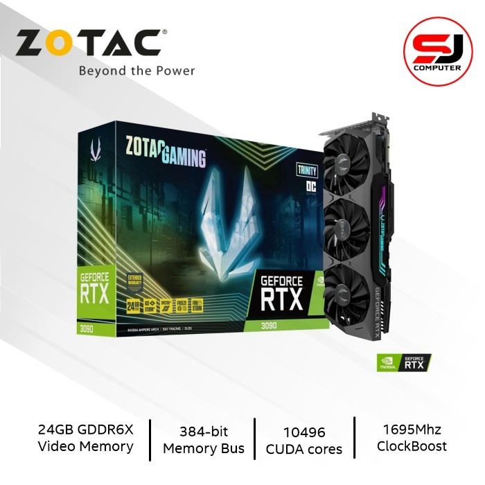 VGA CARD ZOTAC GAMING GEFORCE RTX 3090 TRINITY | GeForce RTX 3090 24GB GDDR6X