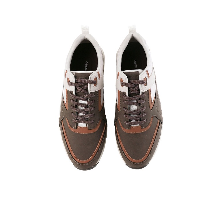 SEPATU SNEAKER OBERMAIN PRIA ORIGINAL CASUAL KETS BRANDED BROWN OM19