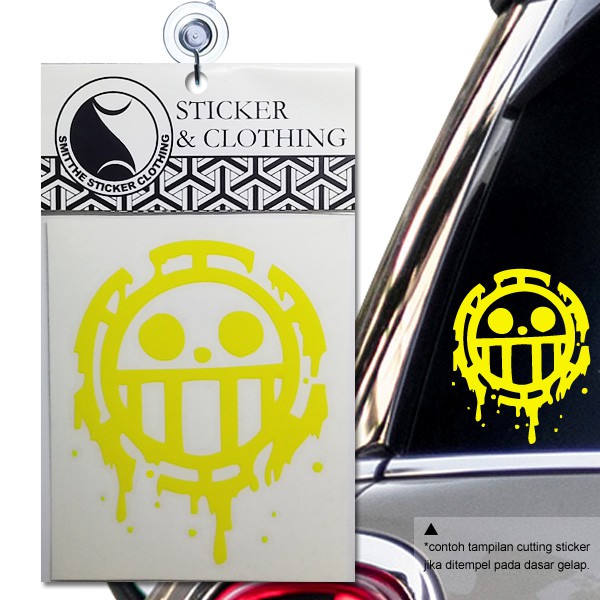 Stiker Trafalgar Law Blood Logo anime one piece Cutting Sticker untuk aksesoris Mobil Motor