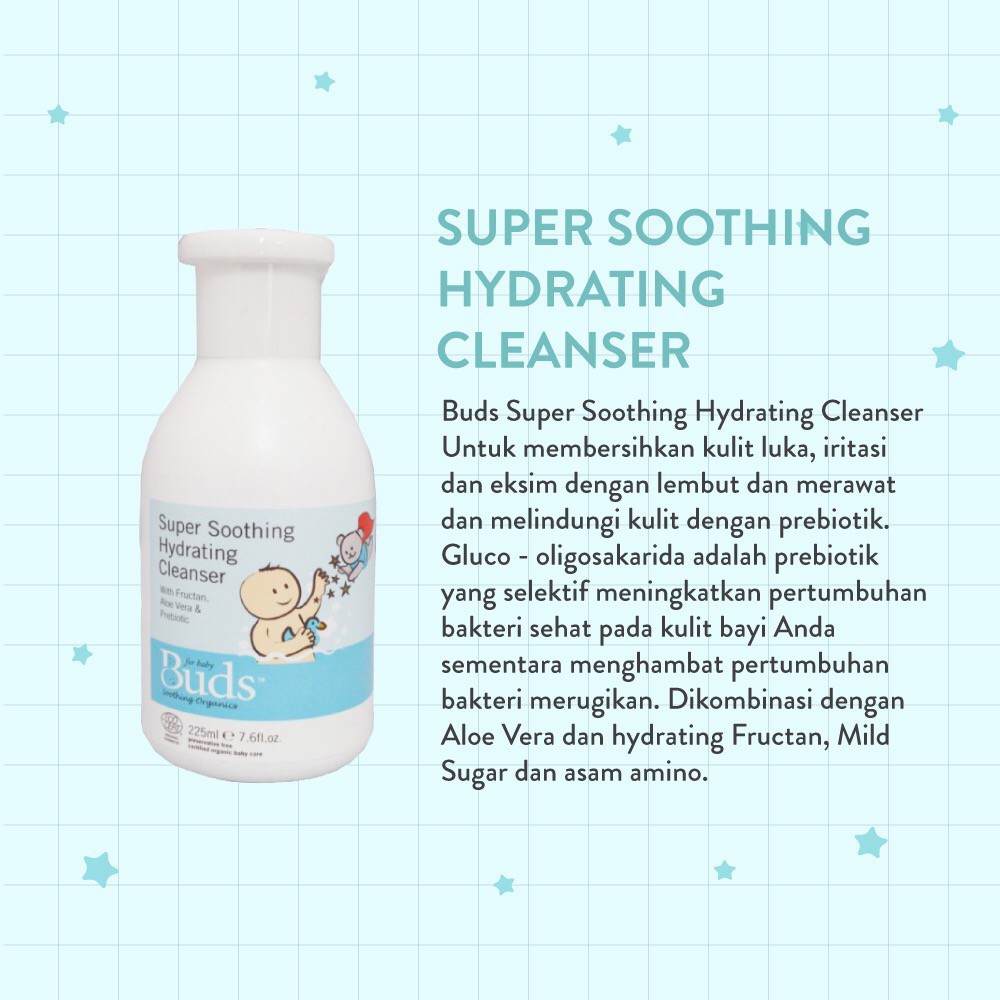 Buds Super Soothing Hydrating Cleanser / Sabun Pembersih Kulit Sensitif Bayi - 225ml