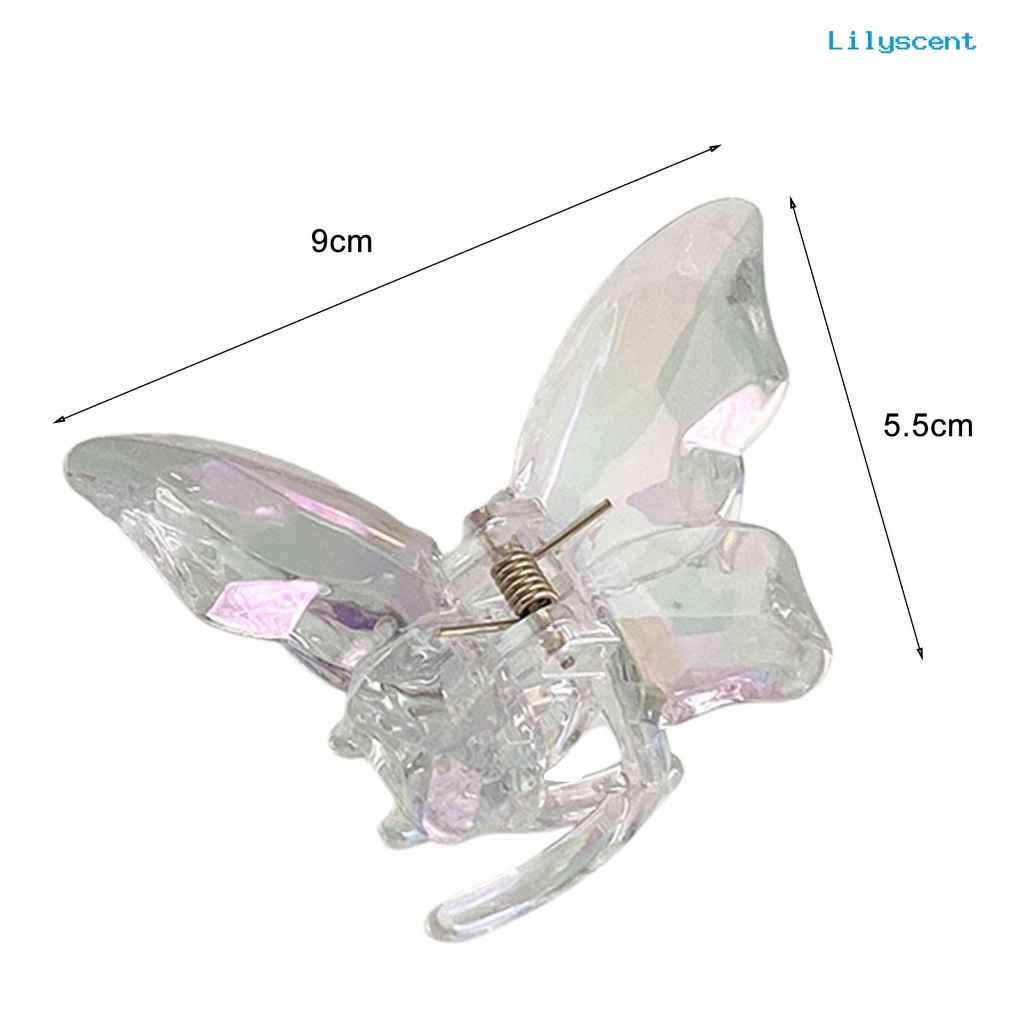 Ls Cakar Rambut Bentuk Kupu-Kupu Bahan Akrilik Bening Anti Slip Untuk Alat Styling