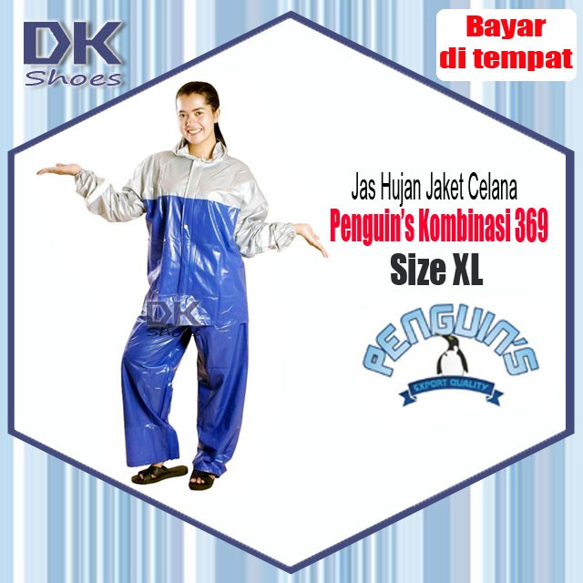 Jas Hujan Penguin's 369 XL Kombinasi / Jas Hujan Jaket Celana / Jas Hujan PVC