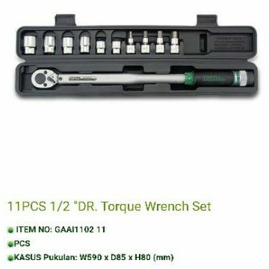 1/2" Torque wrench set 11pc GAAI1102 Toptul