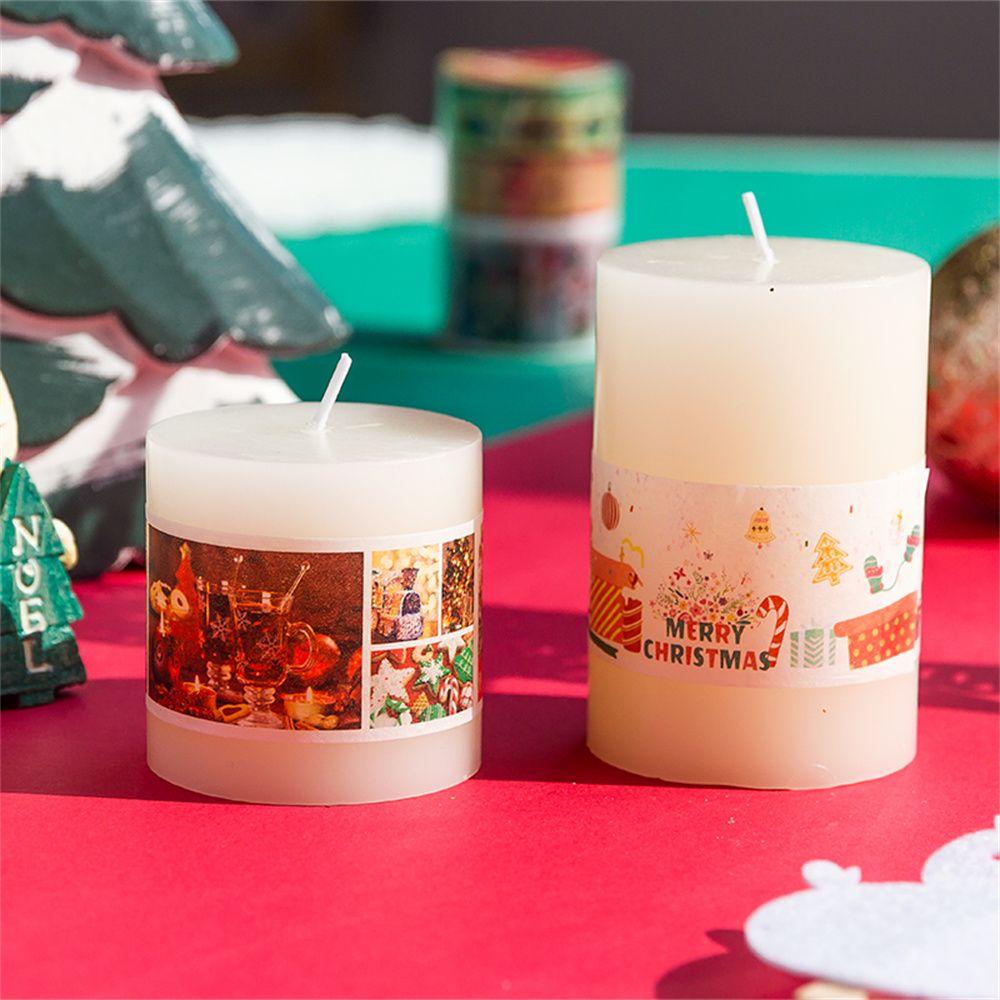 4 Pcs Selotip Perekat Motif Bunga Snowman Merry Christmas Untuk Alat Tulis Scrapbooking