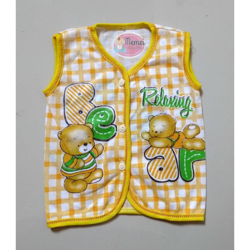 1 LUSIN (12 pcs) Baju bayi tanpa lengan KATUN harga GROSIR