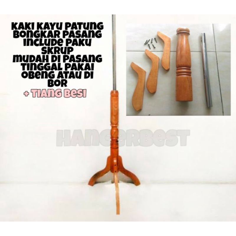 Kaki patung kayu/kaki kayu patung/kaki kayu bongkar pasang