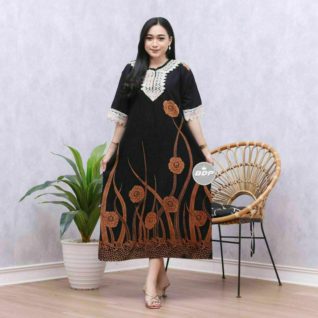Temukan DASTER ARAB ZEEMA | RAYON SUPER GRADE A | RESLETING DEPAN BUSUI | RENDA MILO-Ilalang hitam