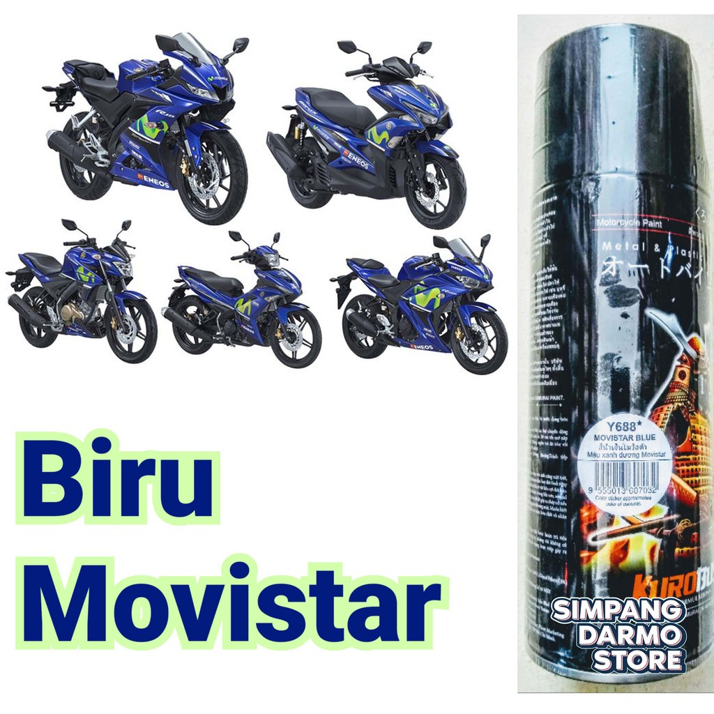 Pilox Pylox Samurai Biru Yamaha Movistar Blue Y688 Cat Mobil Motor Tahan Bensin Valentino Rossi