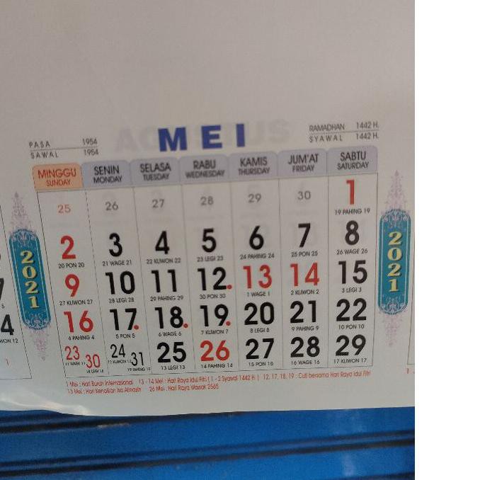 ✺✺ Eceran kalender dinding triwulan 2021