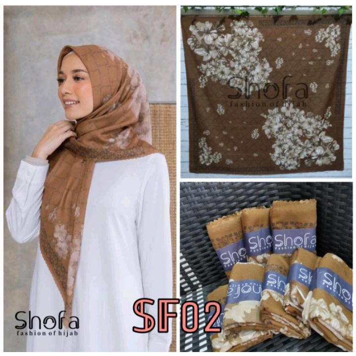 Best seller Hijab Voal Segiempat Motif / Jilbab Motif Premium TERLARIS !!-SF 02