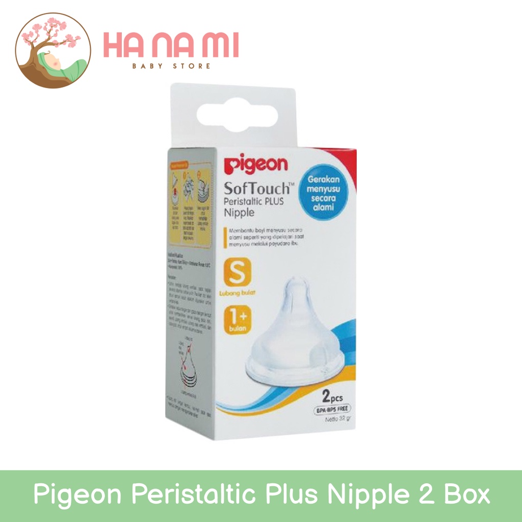 Pigeon Peristaltic Plus Nipple 2 Box - Dot Pigeon SS/S/M/L