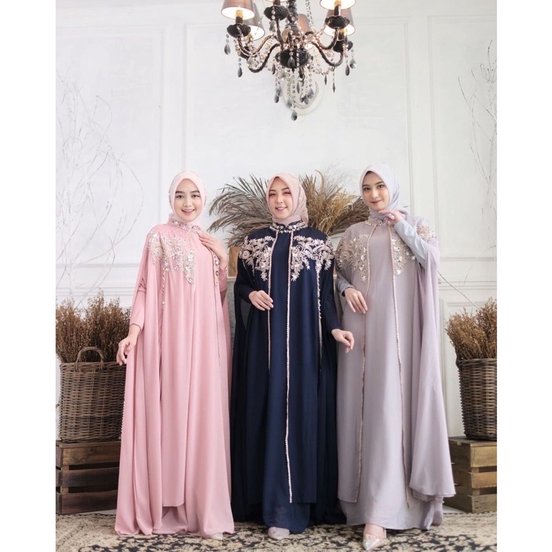Kaftan Syaqila | KAFTAN WANITA | KAFTAN PREMIUM | Kaftan Putih | Dress Muslim