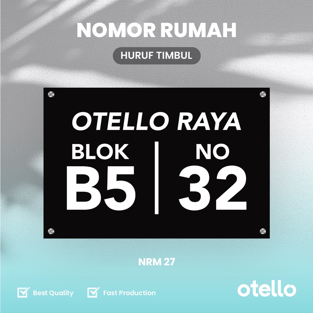 Nomor Rumah Akrilik NRM 27 Nomer Rumah Timbul Papan Alamat Rumah Akrilik Custom Kustom Address