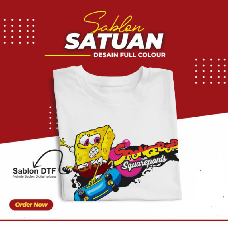 

Kaos Lengan Pendek Custom Sablon Kata-kata / Gambar Desain A4