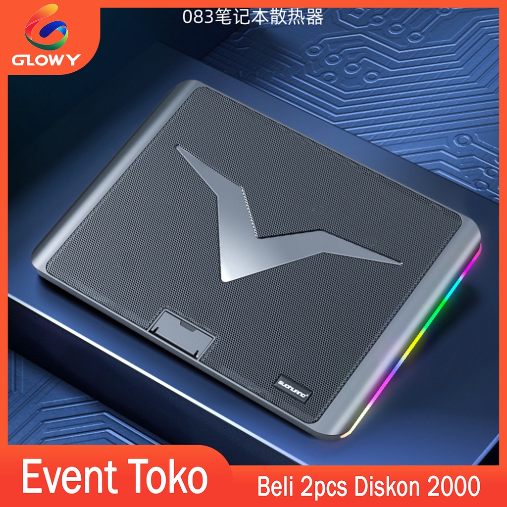 Jual Cooling Pad Laptop /Gaming Laptop 2 Fan RGB Silent Noise