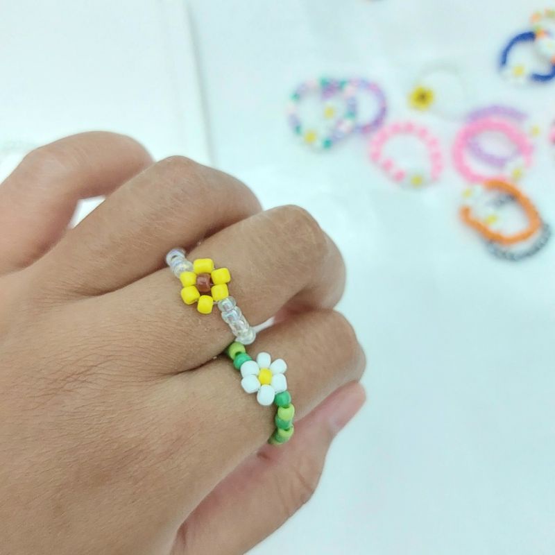 cincin manik | cincin manik bunga | ring beads | cincin manik-manik