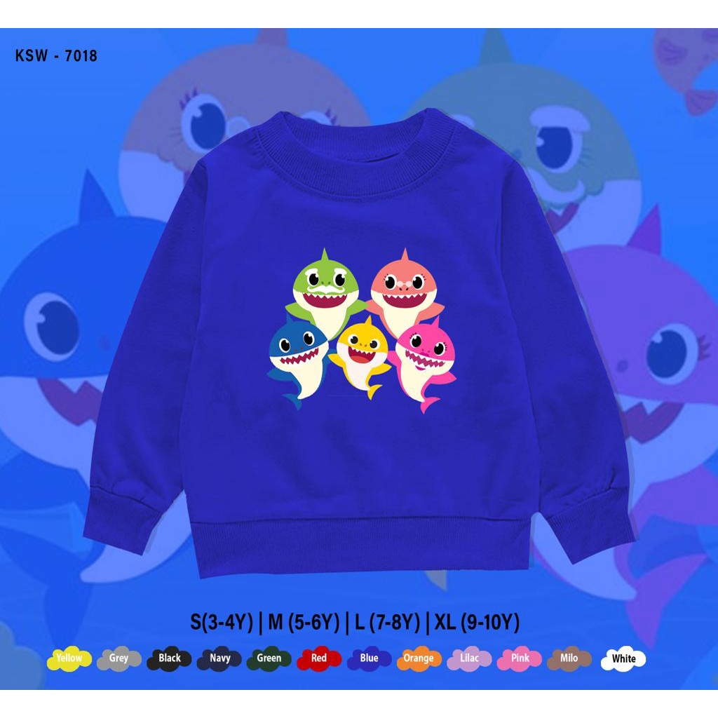 SWEATER TERBARU ANAK / SHARK HAPPY / SWEATER KIDS 1-10 TAHUN / BAHAN FLEECE PREMIUM / ADEM/ UNISEX / BISA CUSTOM