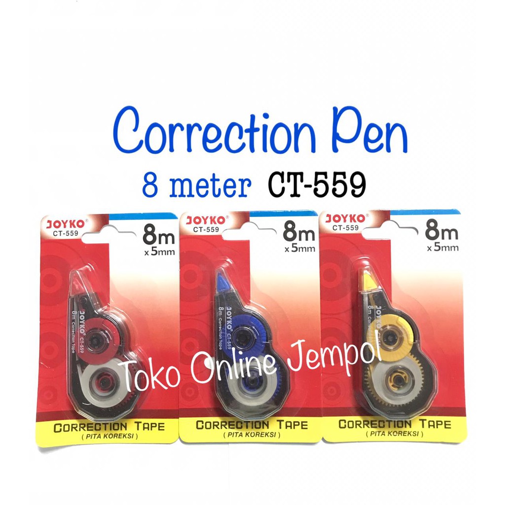 

Tip Ex 8meter Correction Pen CT-559 Joyko Pita Koreksi corection tape CT559 CT 559 ATK1042JY