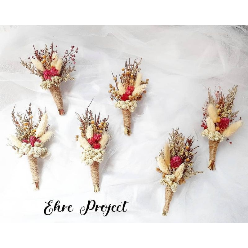 Corsage korsase bunga jas bunga dada pin bros /Boutonniere/Corsage/bross bunga kering wedding