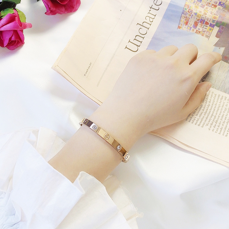 Gelang Wanita Model Premium Rose Gold dengan Baja Bracelet-4