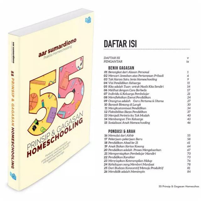 55 Prinsip dan Gagasan Homeschooling 1pcs terakhir, lihat foto berikutnya