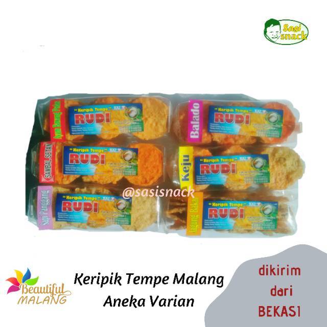 Keripik Tempe Malang Aneka Varian Rasa Non Msg 100 dan 150  gr