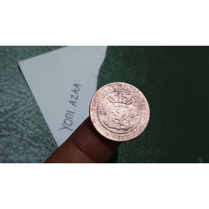 1 sen#cent nederlandsch indie tahun 1857 no. 07