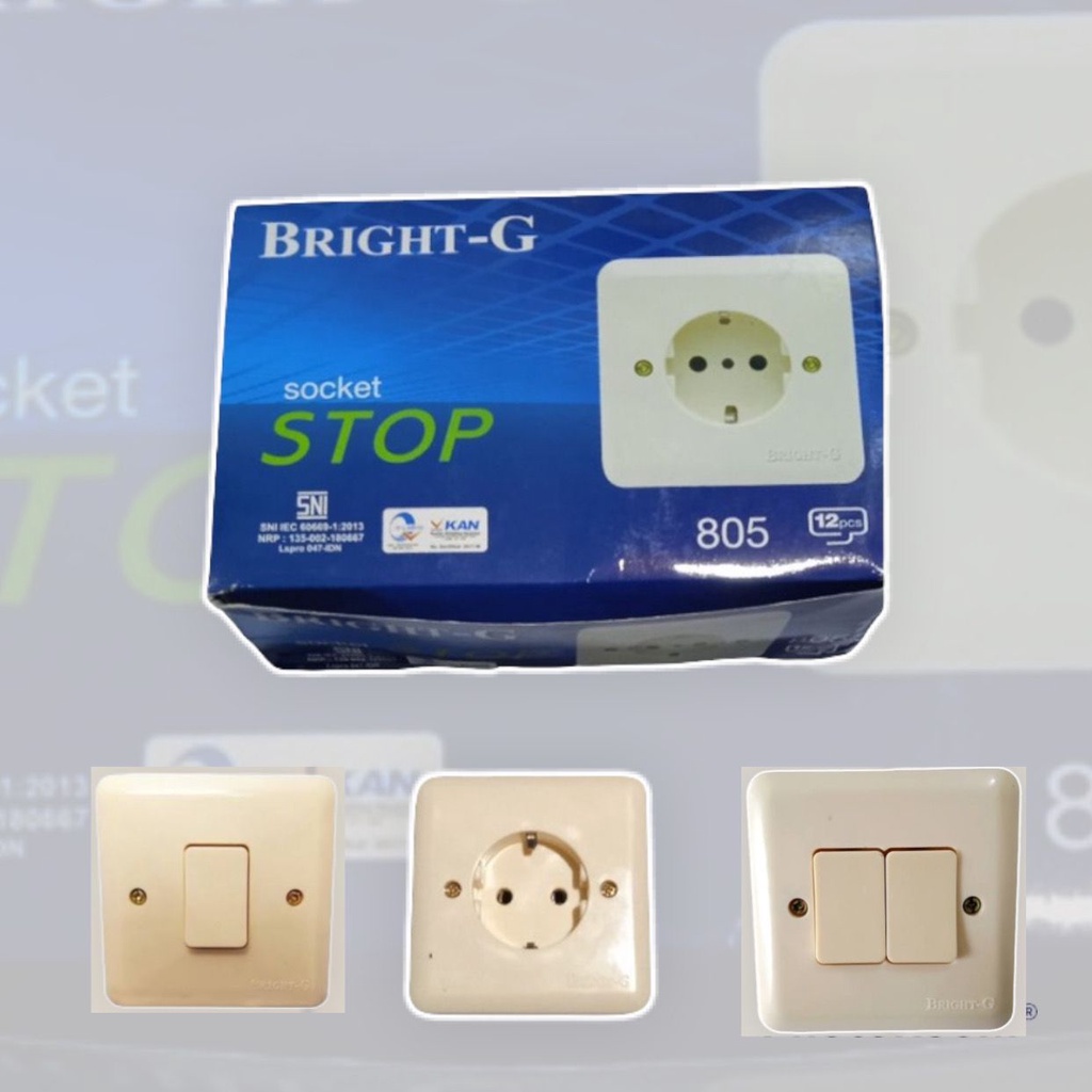 SAKLAR  BRIGHT / STOP KONTAK TANAM BRIGHT-G ( HARGA PER PCS )