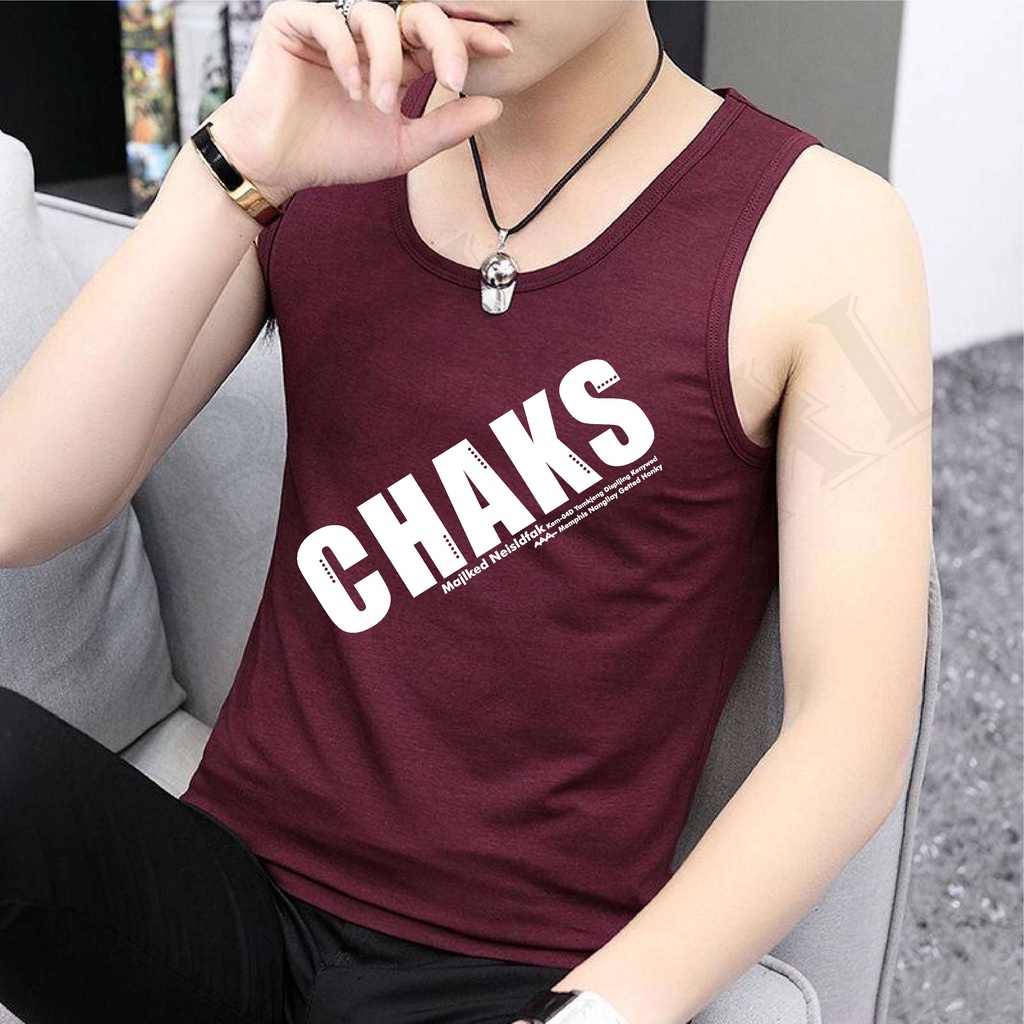 BS/COD//KAOS SINGLET CHAKS PRIA//TERLARIS