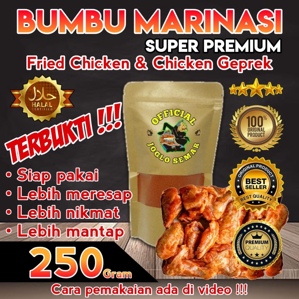 

Bumbu Marinasi Original Anti Gagal Kualitas Super Premium 250 gram