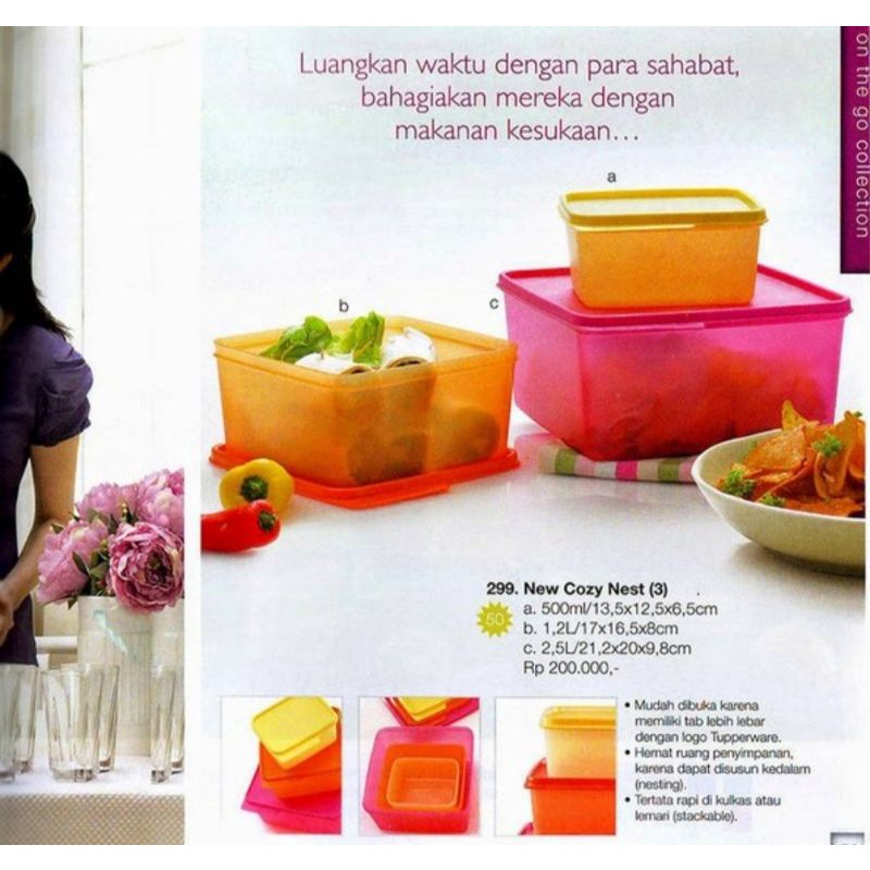 COZY NEST TUPPERWARE/ WADAH PENYIMPANAN MAKANAN YANG HEMAT RUANG PENYIMPANAN