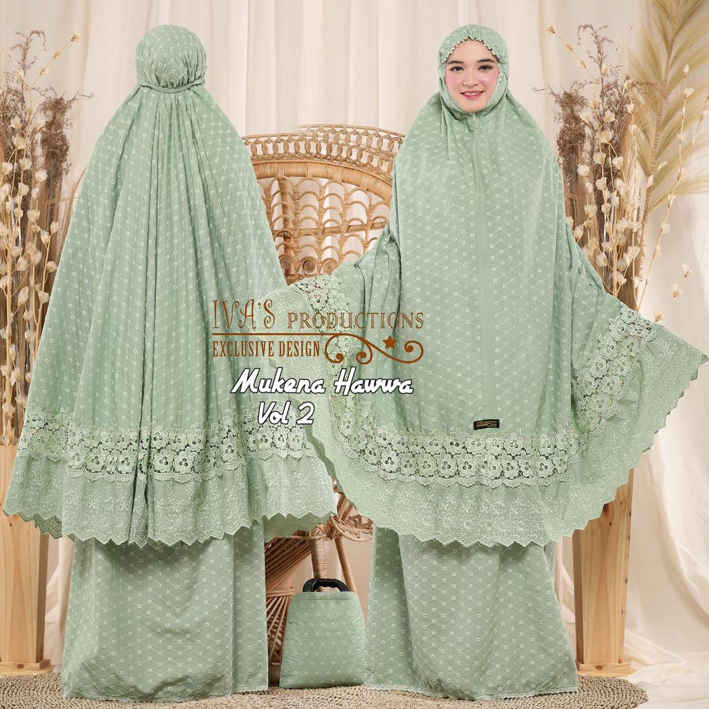 Mukena Hawwa Bahan Katun Paris Premium Harga Grosir/Best Seller/COD/AlesyaMuslim