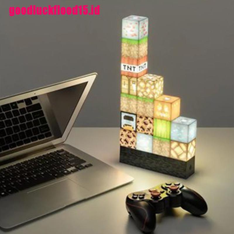 {LUCKID}square building block lamp diy creative novelty stitching lamp holiday