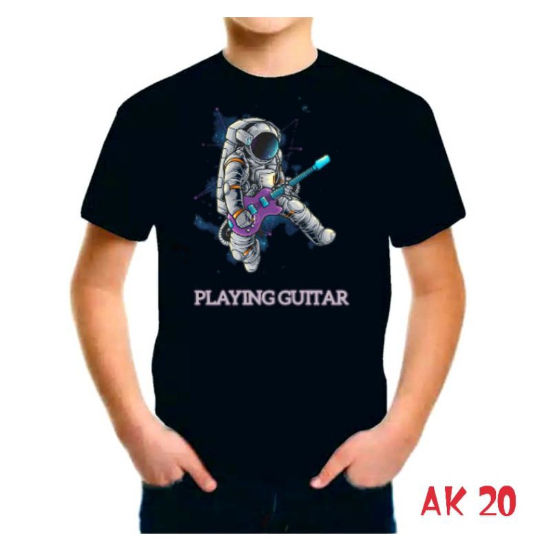 kaos playing gitar anak pria Combad Size S-XL - Black Series