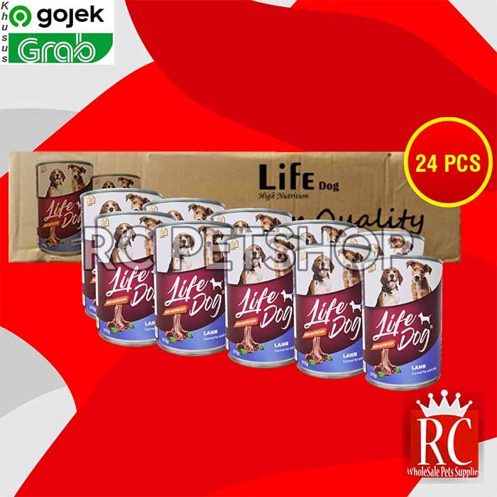 Gosend Life Dog Makanan Anjing Wet Food Kaleng Dus Isi 24 PCS 375 GR