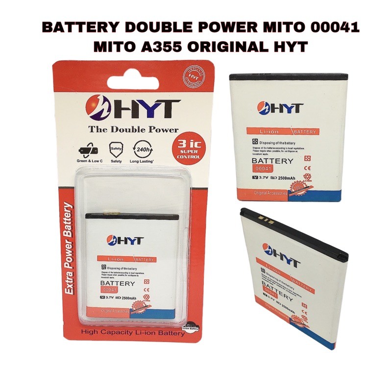 BATTERY BATERAI DOUBLE POWER MITO 00041 ORIGINAL HYT