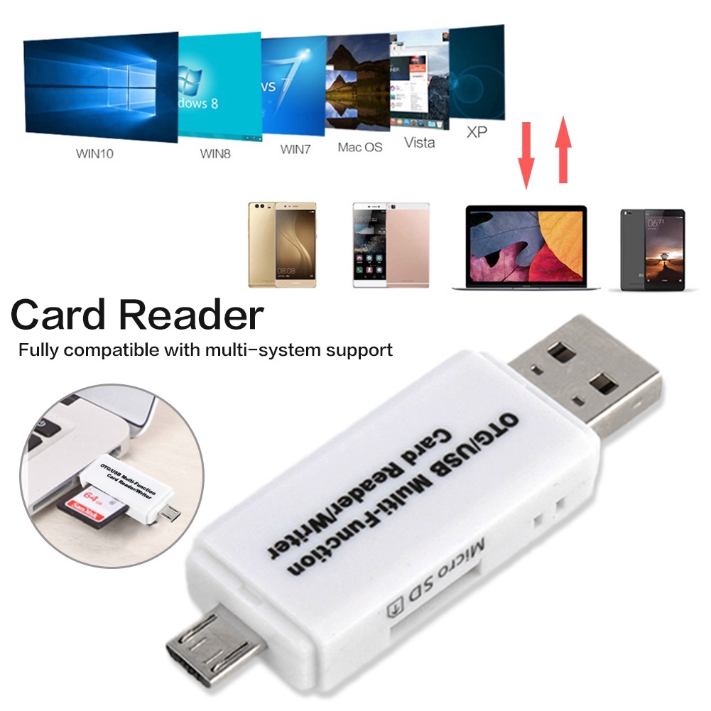 Multifunctional OTG Card Reader Micro SD / SD Card / USB Reader/TF Card/SD Memory Card Pembaca Kartu