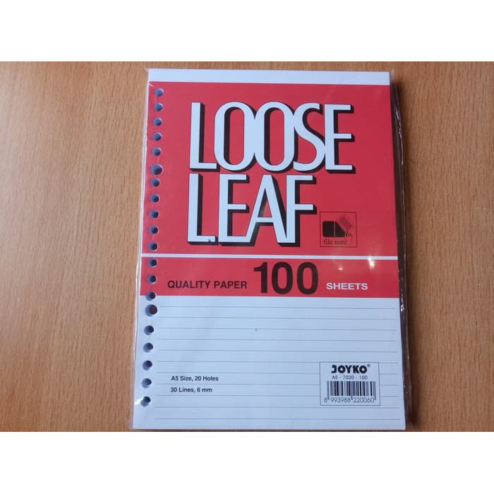

Grosir GROSIR!!! Loose Leaf Joyko A5 100 lembar / Isi Refill Kertas File Elegan